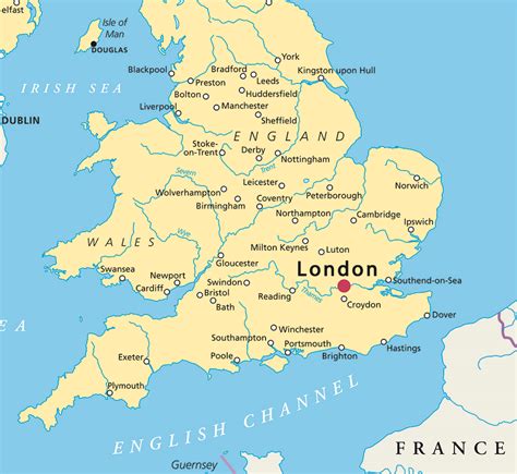 england karte mit london